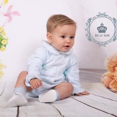 Salopeta Scurta Albastru Deschis cu Guleras
