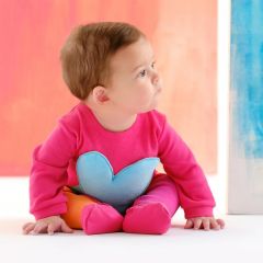 Salopeta Multicolora Bebelusi Fete cu Inima 3D
