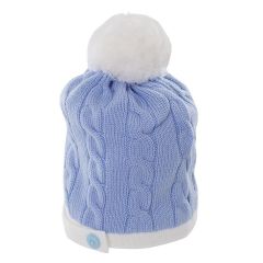 Caciula albastra din lana pura pentru bebelusi