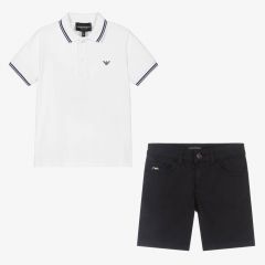 Set Armani Tricou Polo si Pantaloni Scurti